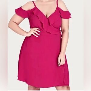 City chic hot pink lulu dress size:L/20